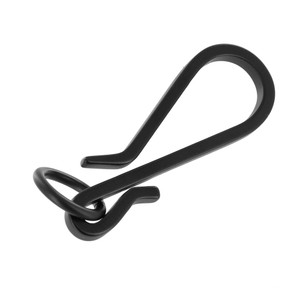 C5462 PVD Black Matte, Fish Hook Key Chain, Solid Brass-LL