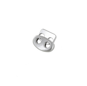 C5537 Nickel Matte, Double Hole Round Cord Lock, Zinc