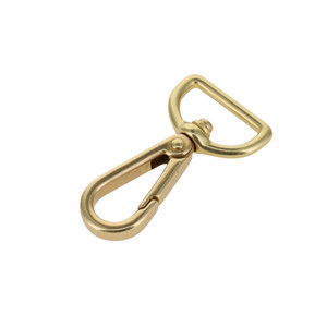 4000N Natural Brass, Swivel Lever Snap, Solid Brass-LL, Multiple Sizes