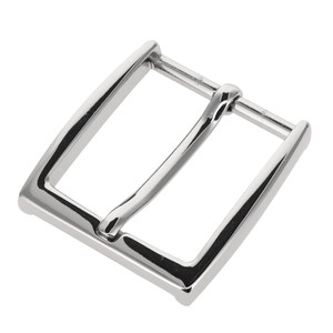 B8791 Nickel Plate, Heel Bar Dress Buckle, Solid Brass-LL, Multiple Sizes
