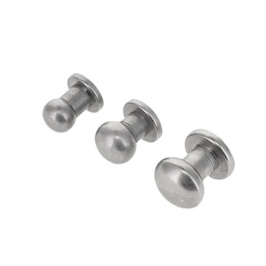 Collar Button, Nickel Matte, Solid Brass-LL, Multiple Sizes ***Requires the back post B-1414, sold separately***