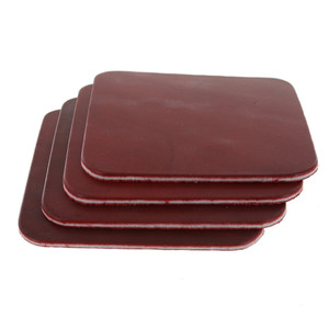 Horween Cavalier London Bus Red Square Coaster