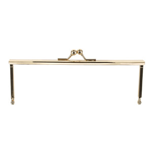 Metal Purse Frame, Square w/ Covered Legs, Gold Plate