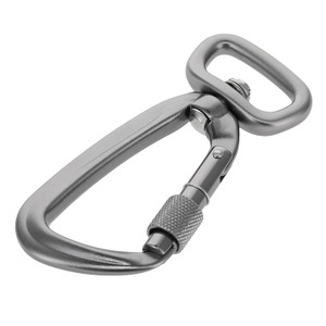 C5810 Gun Metal, Screw Lock Swivel Carabiner, Aluminum
