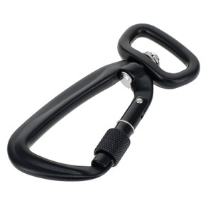 C5810 Black, Screw Lock Swivel Carabiner, Aluminum