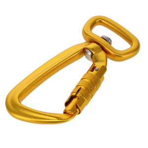 C5820 Gold Semi-Matte, Twist Lock Swivel Carabiner, Aluminum