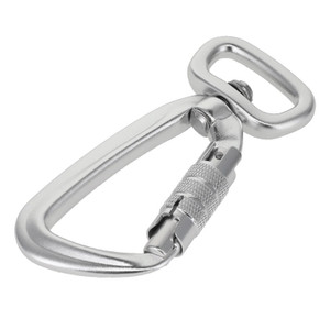 C5820 Silver Semi-Matte, Twist Lock Swivel Carabiner, Aluminum