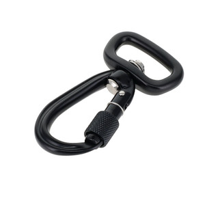C5835 Black, Screw Lock Swivel Carabiner, Aluminum