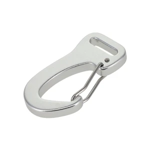 C5860 Silver Semi-Matte, Wiregate Lever Snap Carabiner, Aluminum