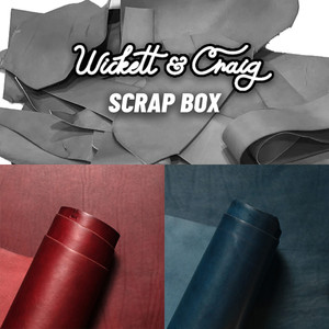 Wickett & Craig Veg Tan Leather Scrap English Bridle, Burgundy/Navy