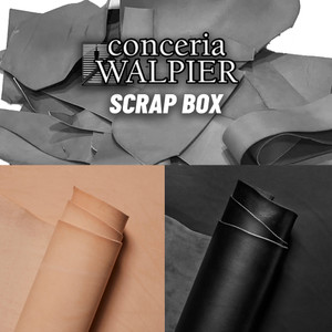 Walpier Veg Tan Leather Scrap Buttero Vachetta Natural/Black Walpier Veg Tan Leather Scrap Buttero Vachetta Natural/Black