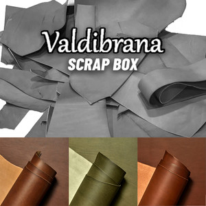 Valdibrana Veg Tan Leather Scrap Italian Vachetta Medium Brown, Classic Brown, Olive Green