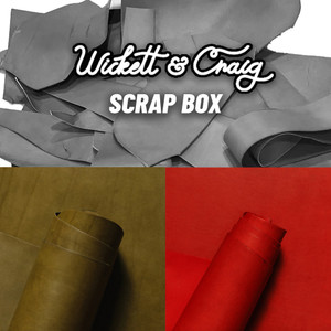Wickett & Craig Veg Tan Leather Scrap English Bridle Chili Pepper/ Olive Wickett & Craig Veg Tan Leather Scrap English Bridle Chili Pepper/ Olive
