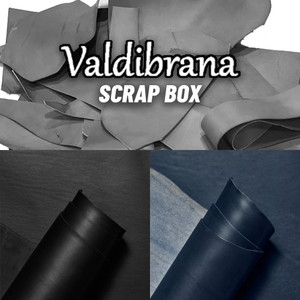 Valdibrana Veg Tan Leather Scrap Italian Vachetta, Black/Midnight Blue