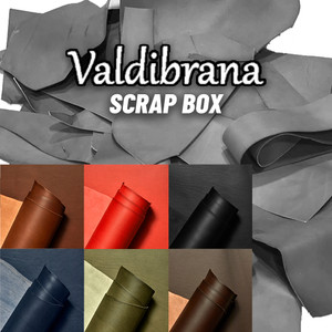 Valdibrana Italian Vachetta Leather Scrap, Medium Brown/Candy Apple Red/Black/Midnight Blue/Olive Green/Dark Brown