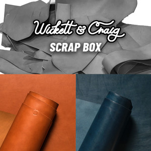 Wickett & Craig Veg Tan Leather Scrap English Bridle Navy/Tan Wickett & Craig Veg Tan Leather Scrap English Bridle Navy/Tan
