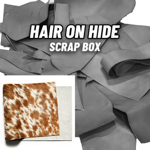 Premium Hair on Hide Leather Scrap Salt & Pepper Brown Premium Hair on Hide Leather Scrap Salt & Pepper Brown