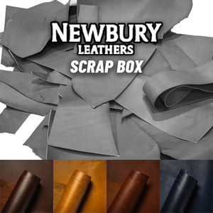 Newbury Leathers Balmoral Leather Scrap, Chocolate/Sunflower/Cognac/Navy Blue