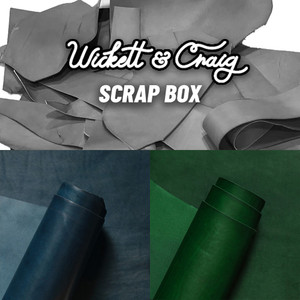 Wickett & Craig Veg Tan English Bridle Leather Scrap, Navy/Zucchini