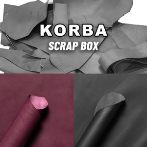Korba Calf Veg Tan Leather Scrap Purple/Black