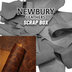 Newbury Leathers Ostrich Print Scrap, Cognac