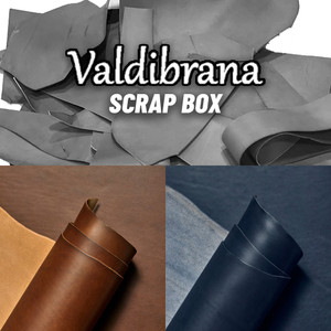 Valdibrana Veg Tan Leather Scrap Italian Vachetta Classic Brown/Midnight Blue Valdibrana Veg Tan Leather Scrap Italian Vachetta Classic Brown/Midnight Blue