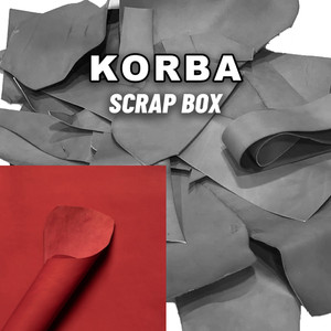 Korba Veg Tan Leather Scrap Buffalo Calf Red Korba Veg Tan Leather Scrap Buffalo Calf Red