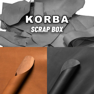Korba Veg Tan Leather Scrap Buffalo Calf Black/British Tan Korba Veg Tan Leather Scrap Buffalo Calf Black/British Tan
