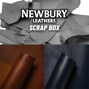 Newbury Leathers Balmoral Leather Scrap, Cognac/Navy Blue