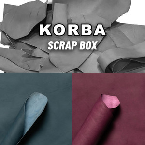 Korba Veg Tan Leather Scrap Buffalo Calf Purple/Dark Navy Korba Veg Tan Leather Scrap Buffalo Calf Purple/Dark Navy