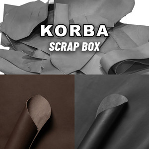 Korba Veg Tan Leather Scrap Buffalo Calf Black/Brown Korba Veg Tan Leather Scrap Buffalo Calf Black/Brown