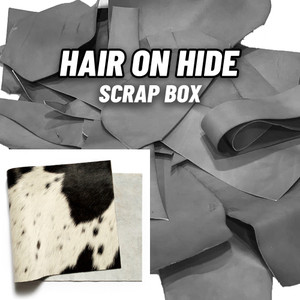 Premium Hair on Hide Leather Scrap Salt & Pepper Grey/Black Premium Hair on Hide Leather Scrap Salt & Pepper Grey/Black