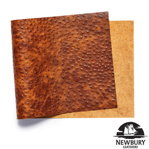 Cognac Ostrich Embossed Leather, Panels