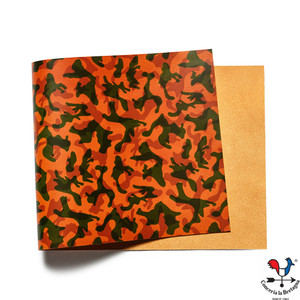 Fullgrain Camo Leather Panel from La Bretagna, Small Print Jungle
