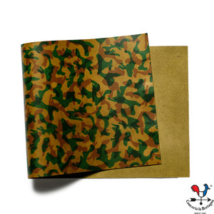 Fullgrain Camo Leather Panel from La Bretagna, Small Print Woodlands