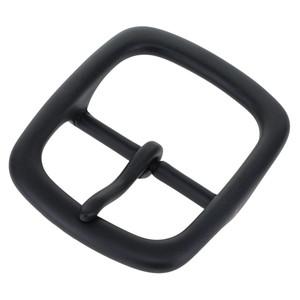 1382 PVD Black Matte, Center Bar Buckle, Solid Brass-LL, Multiple Sizes