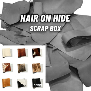 Hair on Hide Leather Scrap, 5lbs Box