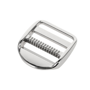 Solid Brass Ladder Lock Buckle Strap Adjuster Nickel Matte