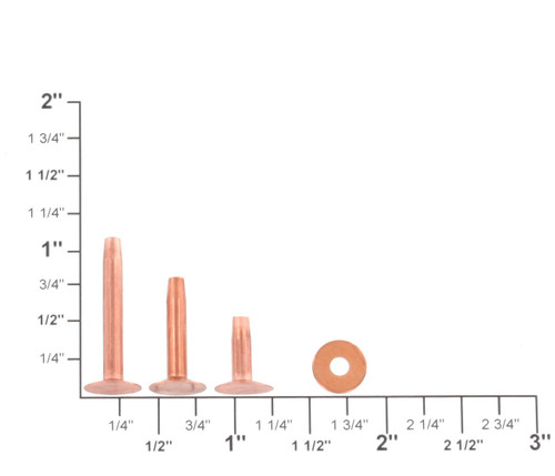 Copper Rivet Size Chart