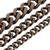 4 Sided Twisted Solid Brass Purse Chain by the Yard, Antique Brass