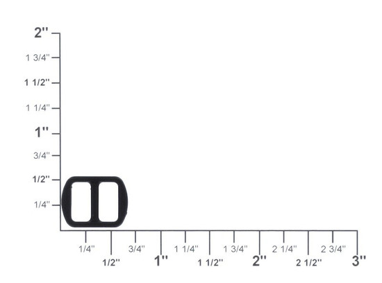 3/8" Plastic Wide Mouth Tri-Glide Slider Buckle