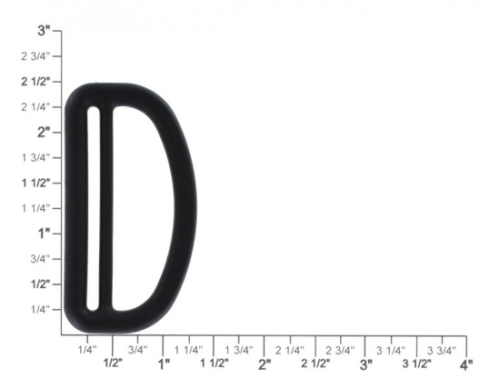 Black 2" double dring made of plastic