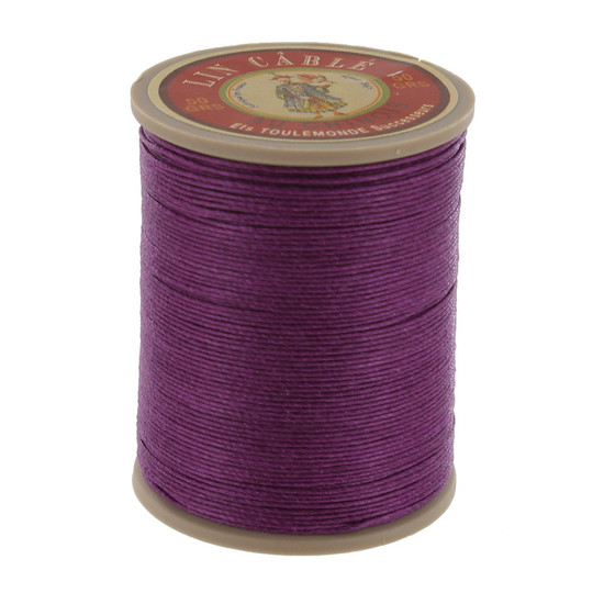218 Violet, Fil Au Chinois - Lin Cable - Waxed Linen Thread