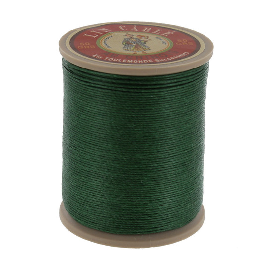 767 Vert, Green, Fil Au Chinois - Lin Cable - Waxed Linen Thread