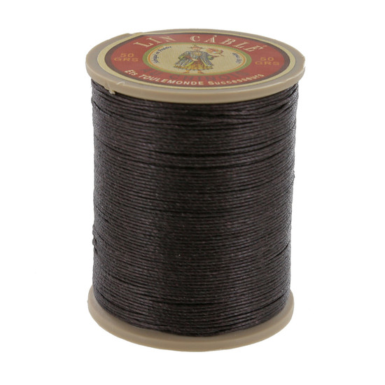 901 Marron Fonce, Dark Brown, Fil Au Chinois - Lin Cable - Waxed Linen Thread