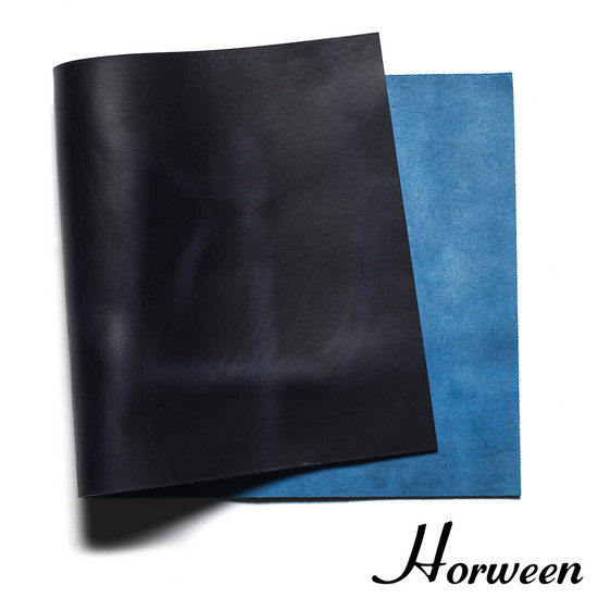 Horween Cavalier Leather Panel, Ink Blue - Buckleguy.com