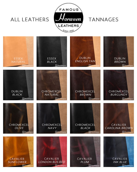 Horween Chromexcel Leather Shoulder, Black, Multiple Weights