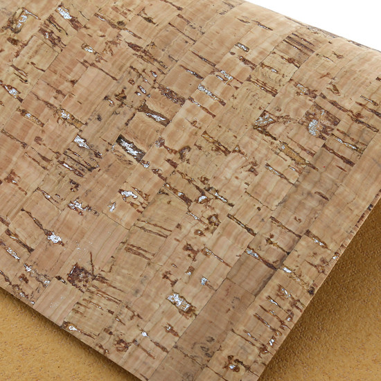 Natural Cork Sheet with Silver Pieces