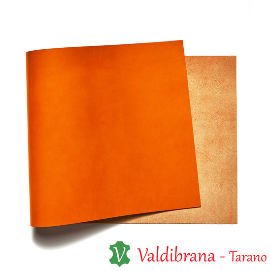 Valdibrana Italian Vachetta Panel - Tiger Orange