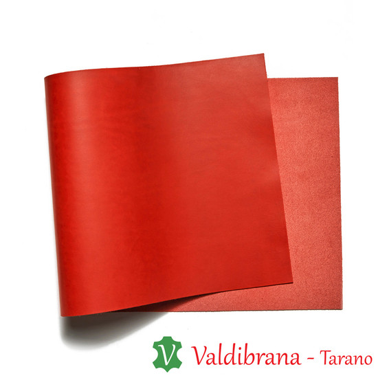 Valdibrana Italian Vachetta Panel - Candy Apple Red